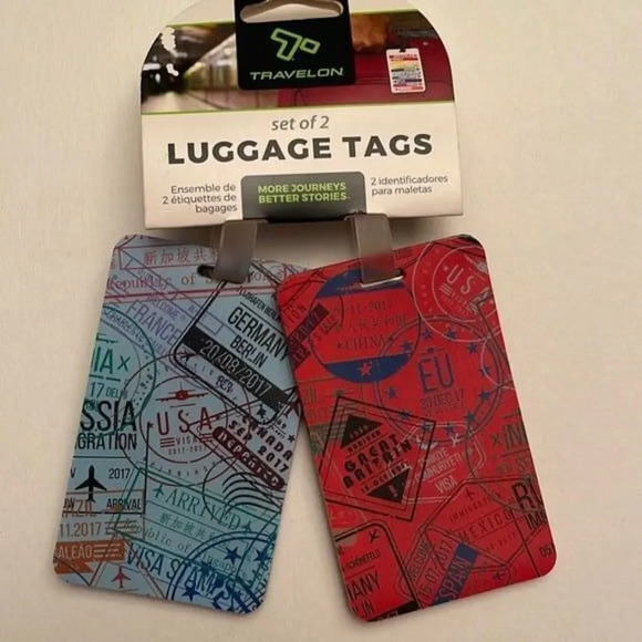 NWT Travel Luggage Tags Passport Stamp Logo - Picture 1 of 4